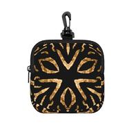 Africa Wild Zebra Black Gold Stripe, Square Zipper Storage Bag, Neoprene Coin Purse, Small Wallets, Change Pouch, Change Purse