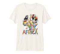 Africa Wildlife Map Illustration Premium T-Shirt
