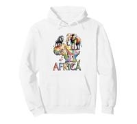 Africa Wildlife Map Illustration Pullover Hoodie