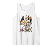 Africa Wildlife Map Illustration Tank Top