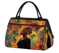 Africa Woman Colorful Travel Duffle Bag for Women Men Kids Boys Girls Weekend Overnight Bags 24 L Holdall Tote Cabin Bag for Sports Gym Yoga