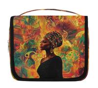 Africa Woman Colorful Travel Toiletry Bag for Women Men Girls Boys Kids Makeup Cosmetic Bag Hanging Wash Bag Toiletries Organizer Shower Bag