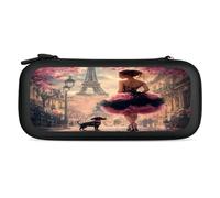 African A-mericans Afro Black Woman Paris Eiffe Tower Carry Case for Switch Carrying Cover Storage Bag Protective Accessories Travel Black-Style