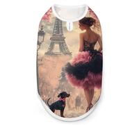 African A-mericans Afro Black Woman Paris Eiffe Tower Dog Clothes Printed Pet Shirts Summer Vest T-Shirt Sweatshirt for Small Dogs Cats S