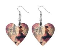 African A-mericans Afro Black Woman Paris Eiffe Tower Earrings Wooden Dangle Earring Drop Earrings Pendants Craft for Women
