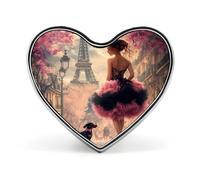 African A-mericans Afro Black Woman Paris Eiffe Tower Heart Shape Badge Button Pins Brooches