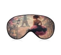 African A-mericans Afro Black Woman Paris Eiffe Tower Sleep Mask Soft Eye Mask Eye Cover Eyeshade Blindfold with Adjustable Strap
