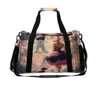 African A-mericans Afro Black Woman Paris Eiffe Tower Travel Duffle Bag Print Luggage Overnight Weekend Bags Shoulder Handbag for Women Men
