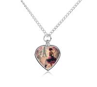 African A-mericans Afro Woman Paris Eiffe Tower Ashes Necklace Heart Urn Necklaces Cremation Jewellery Pendant Dad Women Gifts