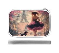 African A-mericans Afro Woman Paris Eiffe Tower Pencil Case Cute Pen Pouch Makeup Bag Storage Organizer for Office Travel