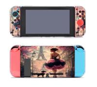 African A-mericans Afro Woman Paris Eiffe Tower Protective Case Slim Shell PC Cases Protector Cover Compatible for Switch