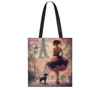 African A-mericans Afro Woman Paris Eiffe Tower Tote Bag for Women Men Shoulder Bags Purses Pouch Handbags