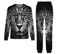 African A-mericans Leopard Pyjamas Set 2 Pieces Sleepwear Nightwear Long Sleeve Pajama Tops Pants Girls Boys 4-5Y
