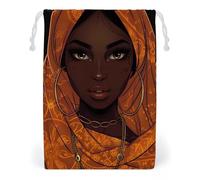 African A-mericans Pretty Women Drawstring Bags Portable Makeup Pouch Gift Bag Storage Organiser