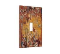 African Abstract West Folk Art Forms Unique Lines 1 Gang Light Switch Plate Decorative Single Toggle Wall Plate Cover Electrical Switchplate Faceplate for Bedroom Room Decorate
