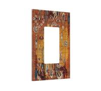 African Abstract West Folk Art Forms Unique Lines 1 Gang Rocker/GFCI Outlet Light Switch Wall Plate Cover Faceplate Decorative Faceplate for Bathroom Home Living Room Bedroom Decorate