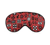 African Adinkra Pattern Sleep Mask Soft Blindfold Portable Eye Mask with Adjustable Strap for Men Women