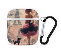 African American Afro Black Woman Paris Eiffe Tower Case Compatible with AirPods 1/2 Protective Cases Cover Hard Shell for Women Men