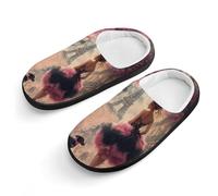 African American Afro Black Woman Paris Eiffe Tower Slippers Warm House Shoes Home Travel Spa Hotel Slipper Boys Girls 34