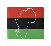 African American Afro Flag Bifold Wallet Front Pocket with Money and Credit Card Holder for Men Women