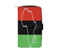 African American Afro Flag Long Zippered Pouch Slim Clutch Organizer Purse Money and Credit Card Holder for Men Women