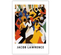 African American Art,The Ball Art,Jacob Lawrence Poster,Afro Art,Exhibition Poster, Social Realism,Exhibition Poster,Harlem Renaissance Wall Art 16X24 Inch UnFramed for Living Room, Bedroom,Office