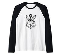 African American Ballerina Fairy Illustration Raglan Baseball Tee