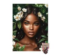 African American Black Girl 11CT Pre-Printed Cross Stitch Kits for Adults & Beginners, Pattern Needlepoint Kit Crafts for Home Decor Gifts 12x16 Inch 10163