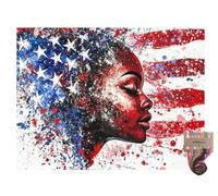 African American Black Girl 11CT Pre-Printed Cross Stitch Kits for Adults & Beginners, Pattern Needlepoint Kit Crafts for Home Decor Gifts 12x16 Inch 10080