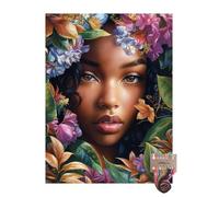 African American Black Girl 11CT Pre-Printed Cross Stitch Kits for Adults & Beginners, Pattern Needlepoint Kit Crafts for Home Decor Gifts 12x16 Inch 10164
