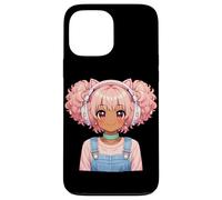 African American Black Girl Anime Manga Music Lover Kawaii Case for iPhone 13 Pro Max