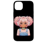 African American Black Girl Anime Manga Music Lover Kawaii Case for iPhone 14 Plus