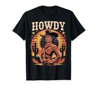 African American Black Girl Melanin retro Cowgirl Juneteenth T-Shirt