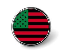 African American Black Pride Flag Round Lapel Pin Button Brooch Tie Badge Elegant Hat Clothing Jewelry Accessories
