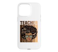 African American Black Teacher Retro Afro Case for iPhone 15 Pro Max