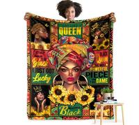 African American Blanket for Women, Super Soft Fuzzy Throw, Afro Black Girl Positive Flannel Blankets, Gifts for Black Women, Couch Sofa Decor 60"x50"