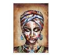 African American Canvas Wall Art Black Woman Wall Decor Colorful Portrait Print Oil Paintings Picture Modern Artwork for Home Living Room Bedroom Decorations (16"x24" (40x60cm), Unframe,Only Canvas)