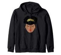 African American Divine Queen With Afro Puff Zip Hoodie