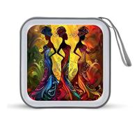 African American Indian Women CD Case Portable DVD Storage Small CD Holder Organizer for Home Travel