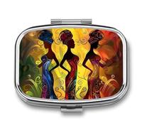 African American Indian Women Travel Pill Box Portable Pill Organizer Medical Box Pill Case Pill Container for Men Women