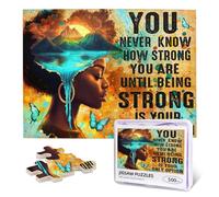 African American Jigsaw Puzzles for Adults 500 Pieces Colorful Black Women Puzzles Inspirational Quotes Graffiti African Queen Painting Wooden Puzzle for Family Challenging Puzzle Home Decoration