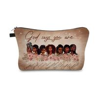 African American Makeup Bag for Purse Afro Black Cosmetic Bags for Women Inspirational Gift Small Funny Cosmetics Pouch Travel Bag Cases for Toiletries Accessories Organizer, Afro -72461, Toiletry Bag