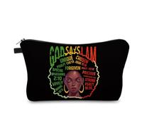 African American Makeup Bag for Purse Afro Black Cosmetic Bags for Women Inspirational Gift Small Funny Cosmetics Pouch Travel Bag Cases for Toiletries Accessories Organizer, Afro -72464, Toiletry Bag