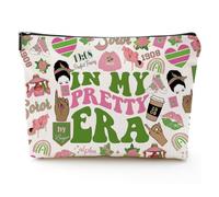 African American Makeup Bag for Purse Canvas Afro Black Women Cosmetic Bags Inspirational Gift Small Funny Cosmetics Pouch Travel Cases for Toiletries Accessories Organizer, Sorority Gift-02