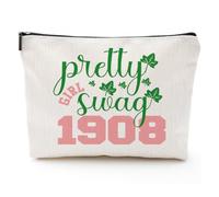 African American Makeup Bag for Purse Canvas Afro Black Women Cosmetic Bags Inspirational Gift Small Funny Cosmetics Pouch Travel Cases for Toiletries Accessories Organizer, Sorority Gift-07