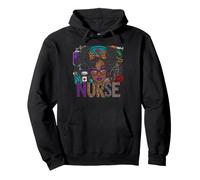 African American Nurse Afro Hair Melanin Black Women Pullover Hoodie