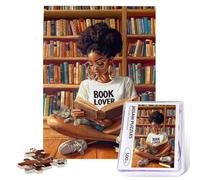African American Puzzles for Adults 500 Pieces Black Girl Reading Jigsaw Puzzles for Adults Afro Black Woman Wooden Puzzle for Fun Family Game Motivational Toy Educational Intellectual