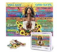 African American Puzzles for Adults 500 Pieces Inspirational Black Queen Jigsaw Puzzles for Adults Colorful Afro Black Woman Wooden Puzzle for Fun Family Game Motivational Toy Educational Intellectual