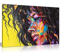 African American Sexy Woman Painting Abstract Modern Style for Living Room Bedroom Canvas Wall Art Picture Print Home Decor (30x20)
