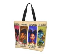 African American Tote Bag For Women Black Queen Girl Shoulder Handbag Inspirational Casual Shoulder Bag